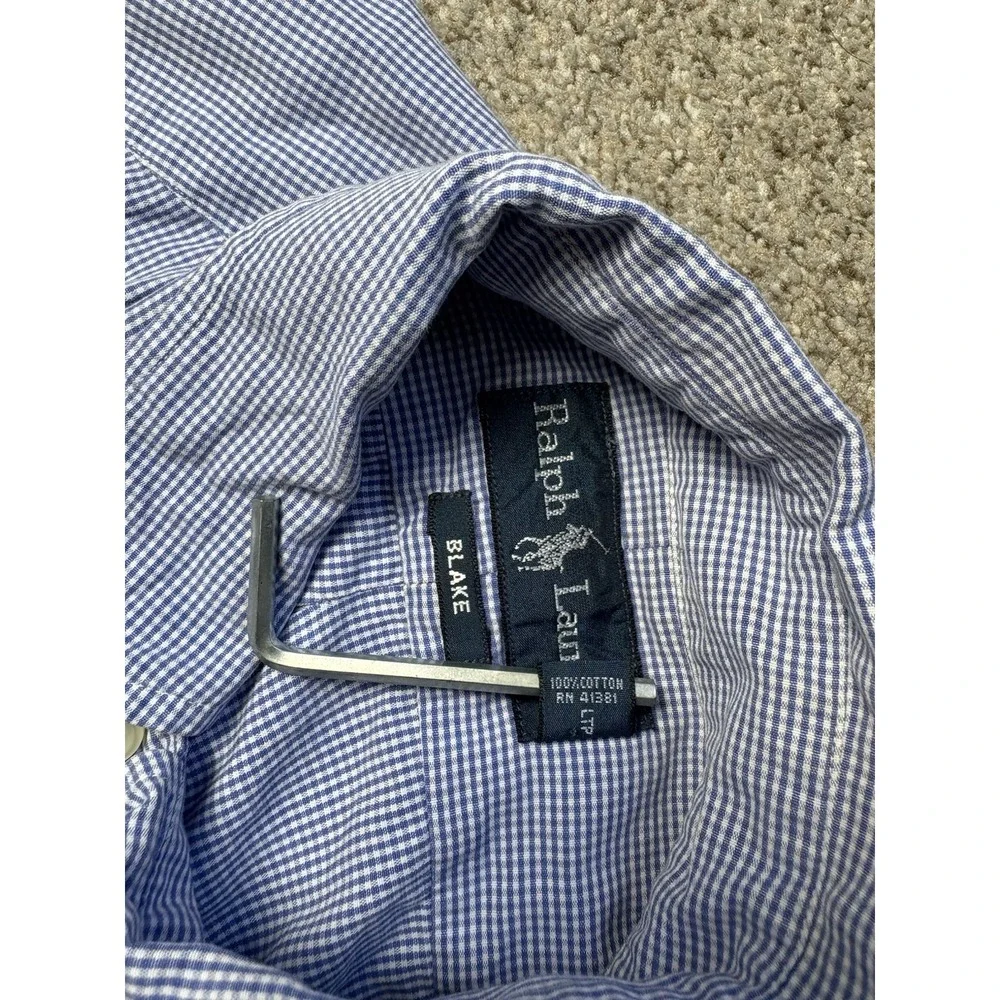 Polo‎ Ralph Lauren Mens Blake Medium Long Sleeve Button Up Shirt Gingham Plaid